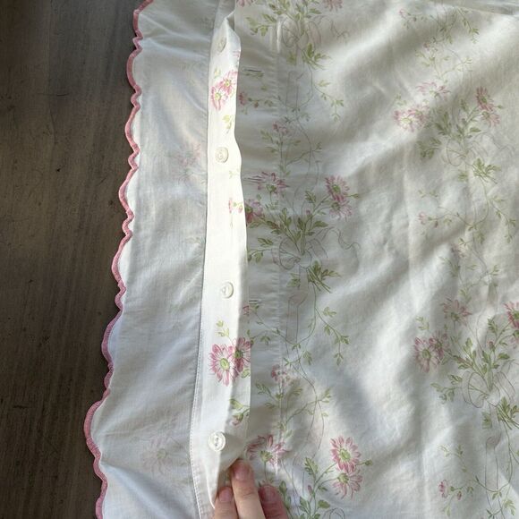 Schweitzer Linens Hemstitch Standard Pillowcase Sham Pink Hem Embroidery Italy - Picture 8 of 16